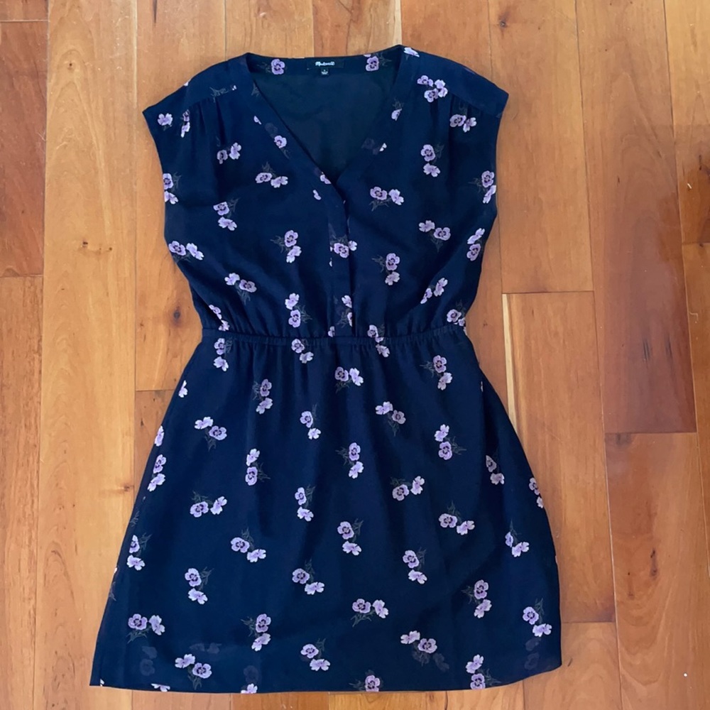 Madewell Navy Blue Floral Dress